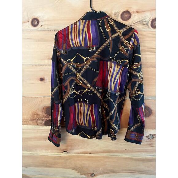 Lauren Ralph Lauren Women's Equestrian Bridle Horse Button Up Shirt. Small VTG? - Picture 2 of 9